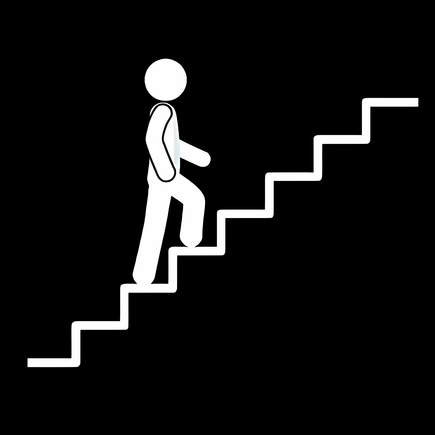 Upstairs Trader logo — the figure climbing stairs